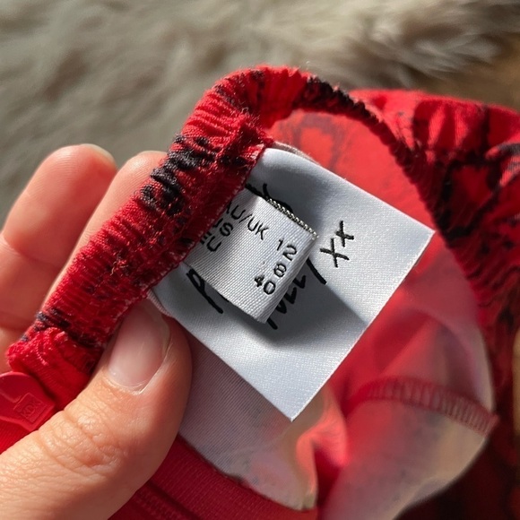 PRINCESS POLLY Red Snake Print Mini Skirt - Picture 4 of 4